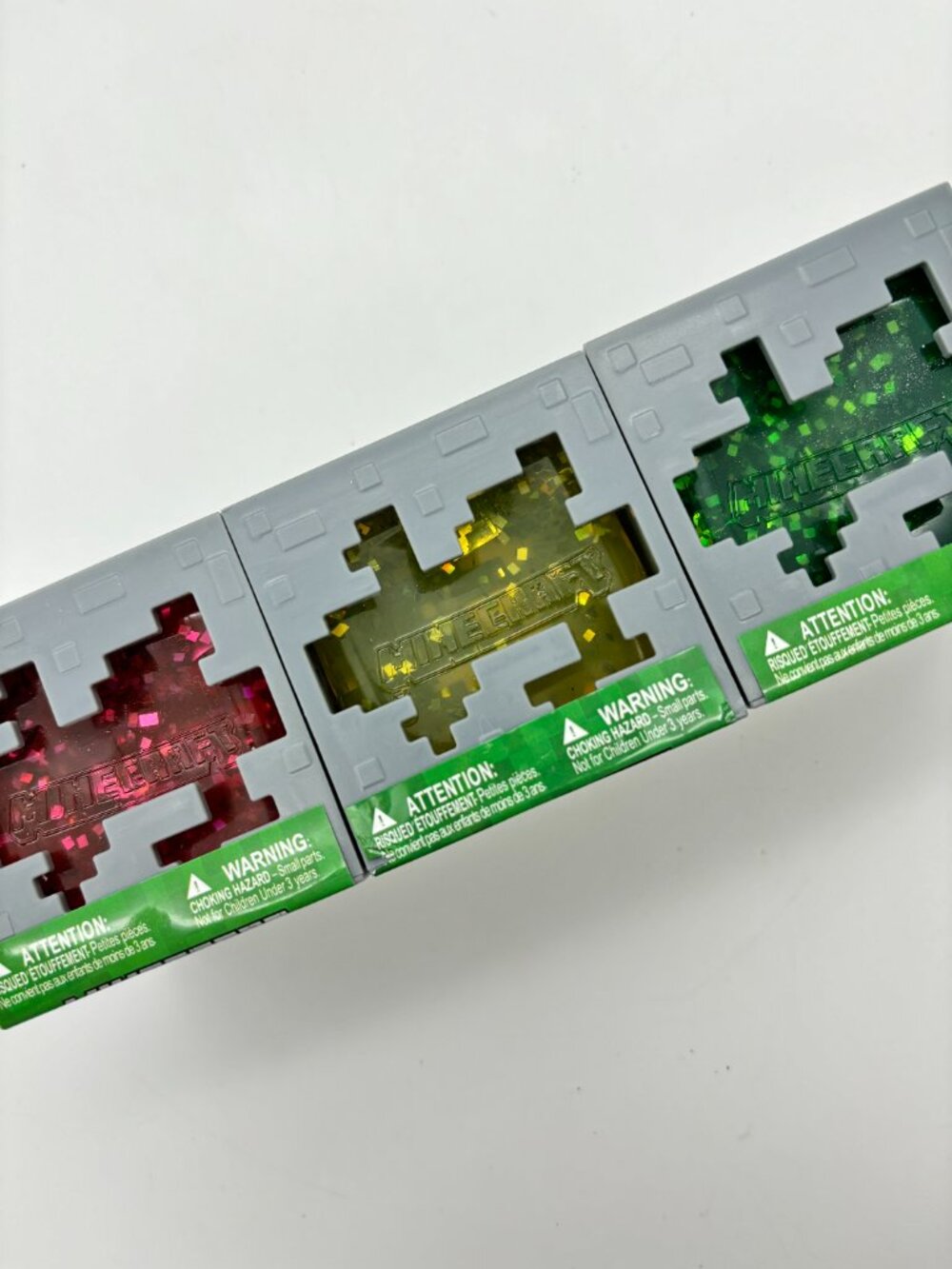 Minecraft Jelly Cubes, Squish Squeezable Stress Reliever Novelty Fidget Toy (x3)